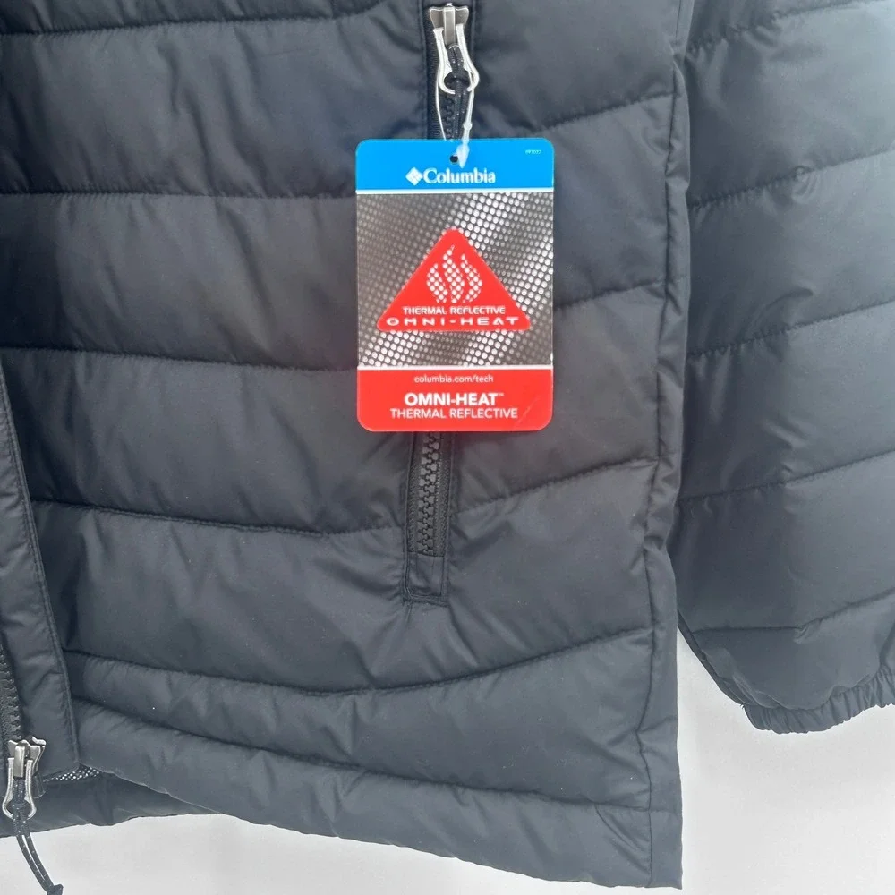 Columbia Powder Lite Puffer Jacket Mens L Omni Thermal Ski Snow‎ Black Large NWT